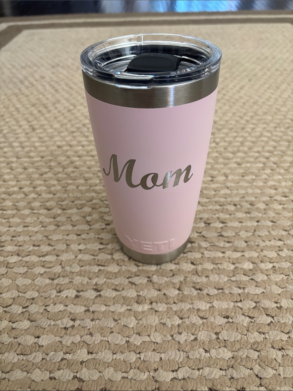 Yeti Pink 'Mom' Insulated Tumbler with Stainless Accents- NWT